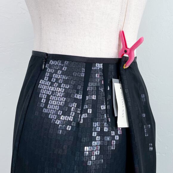 Ann Taylor Black Sequin Chiffon Overlay Mini Skirt NWT - Picture 4 of 8